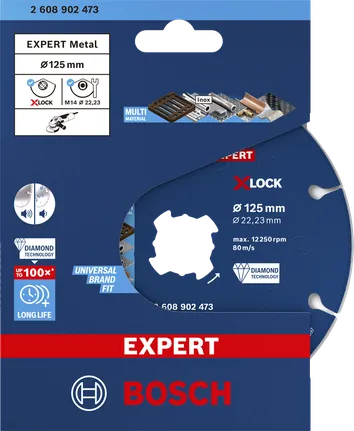 Diamantový řezný kotouč Bosch EXPERT na kov X-LOCK 125 mm.